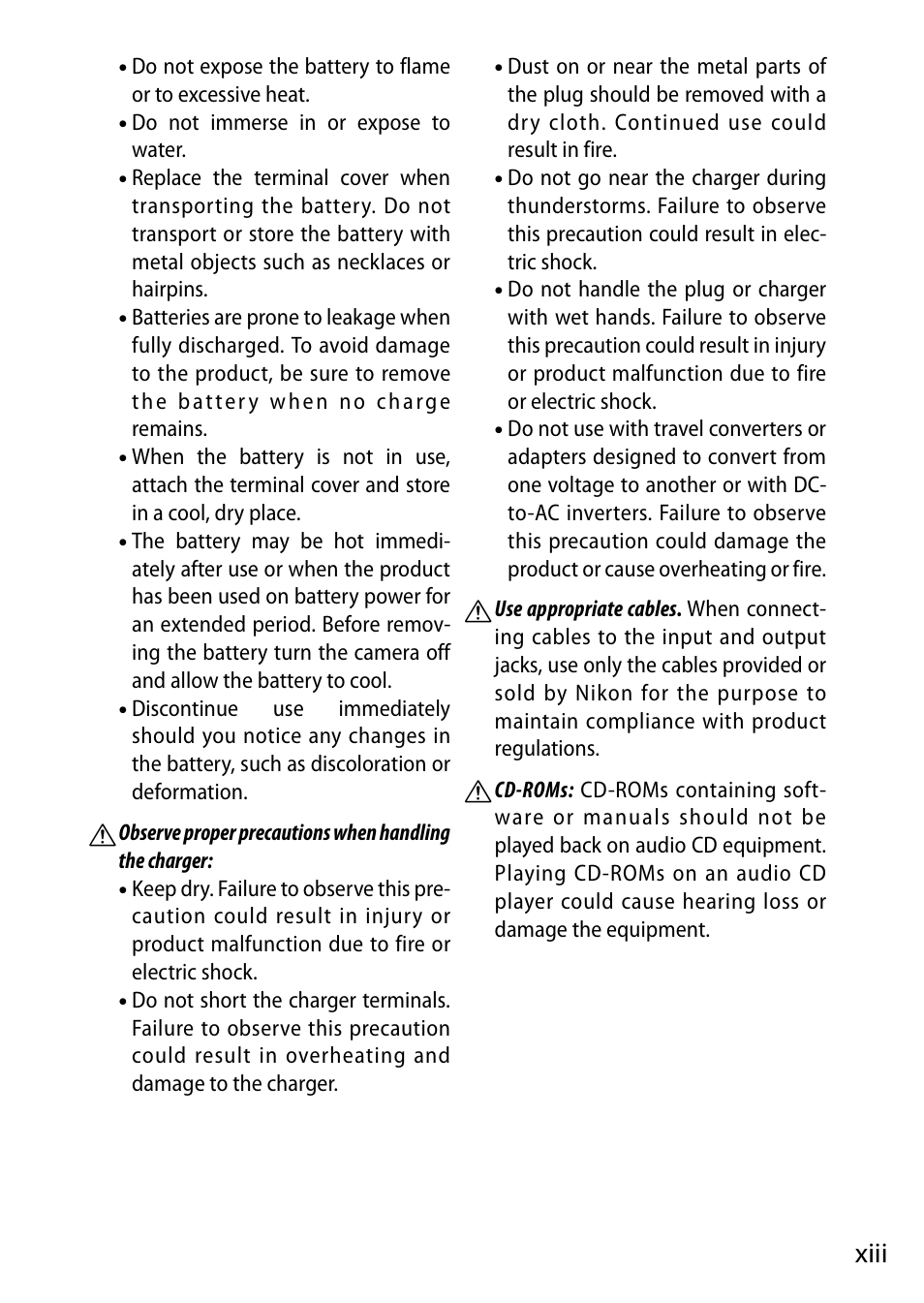 Xiii | Nikon V3 User Manual | Page 15 / 296