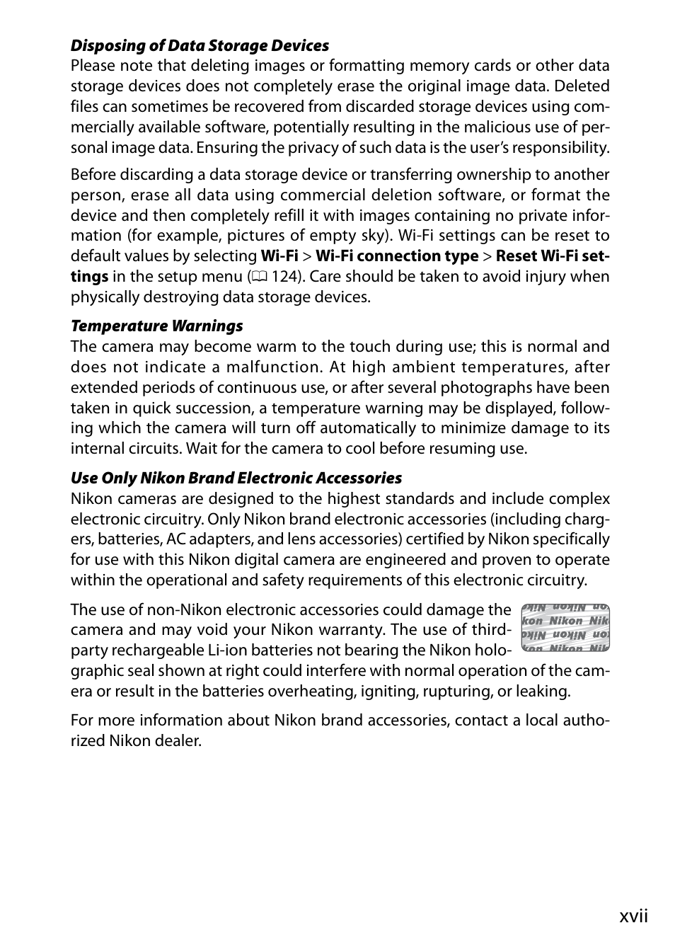 Xvii | Nikon V3 User Manual | Page 19 / 296