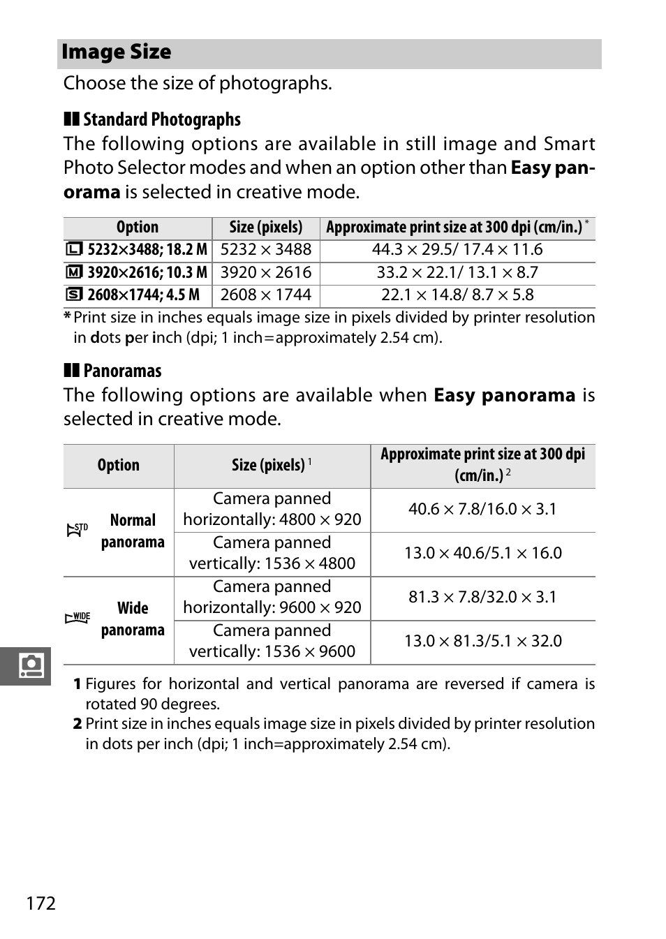 Image size | Nikon V3 User Manual | Page 196 / 296