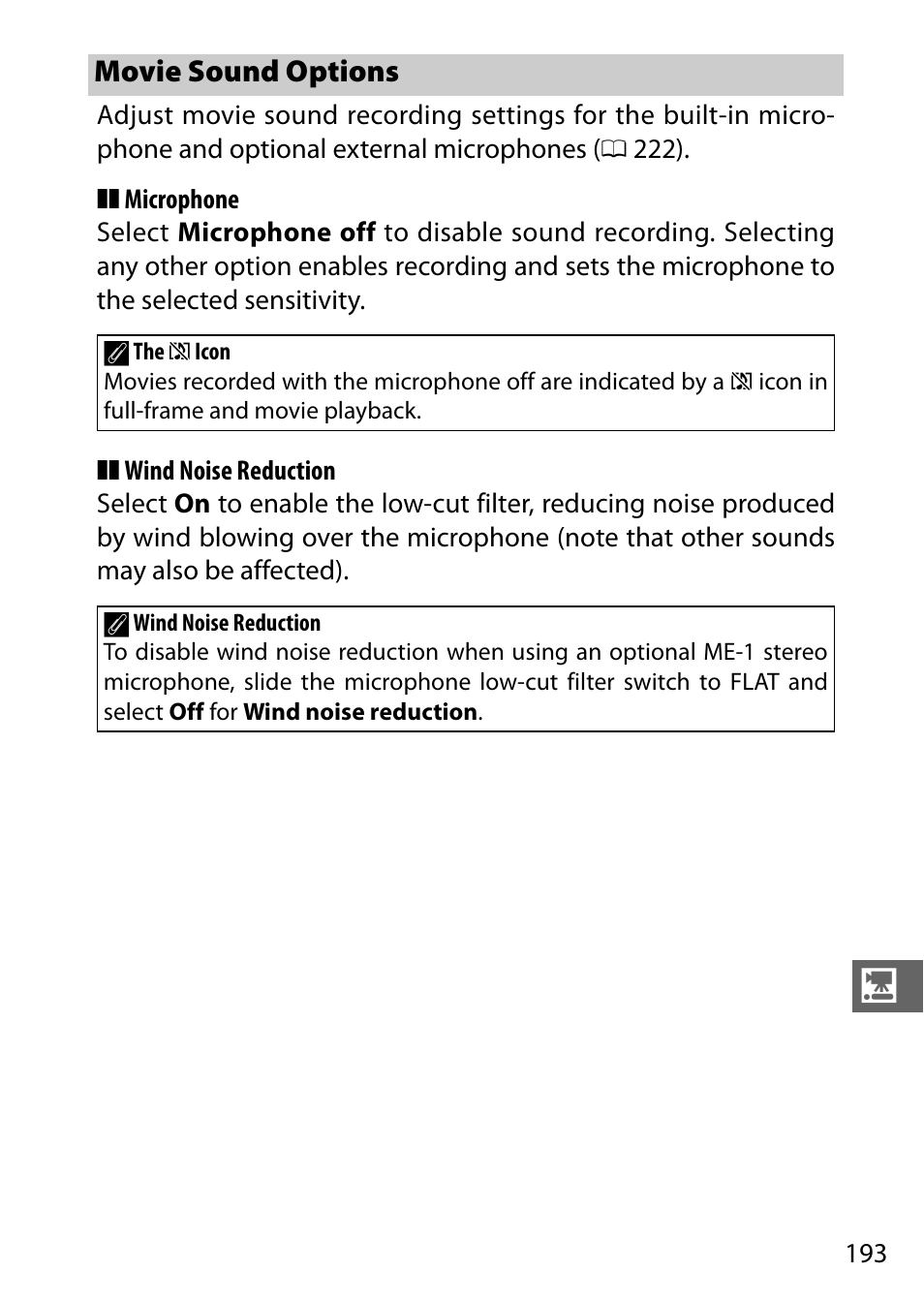 Movie sound options, Phones | Nikon V3 User Manual | Page 217 / 296