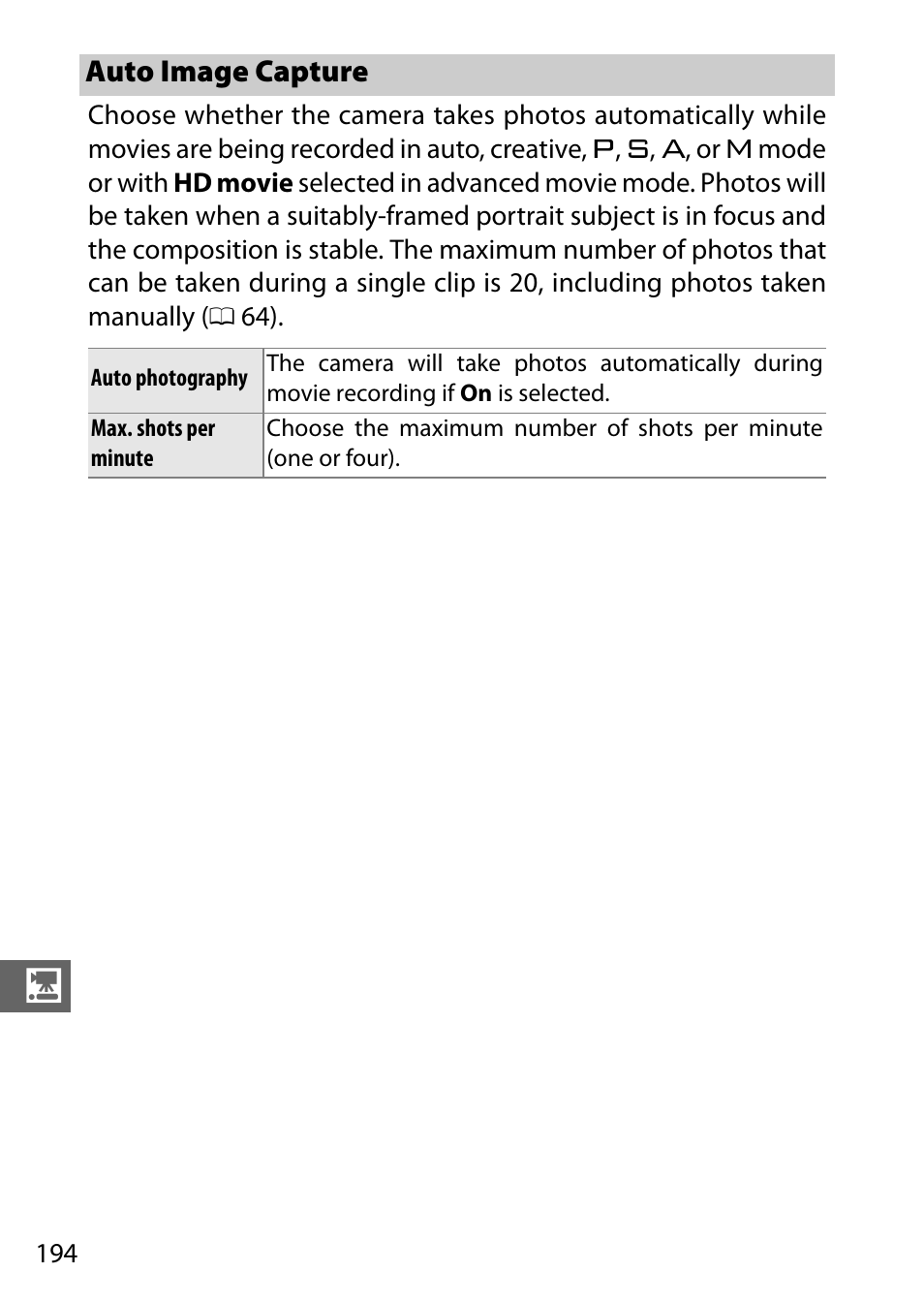 Auto image capture | Nikon V3 User Manual | Page 218 / 296