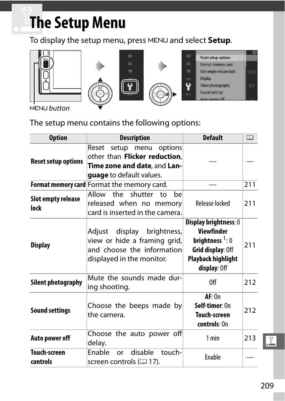 The setup menu | Nikon V3 User Manual | Page 233 / 296