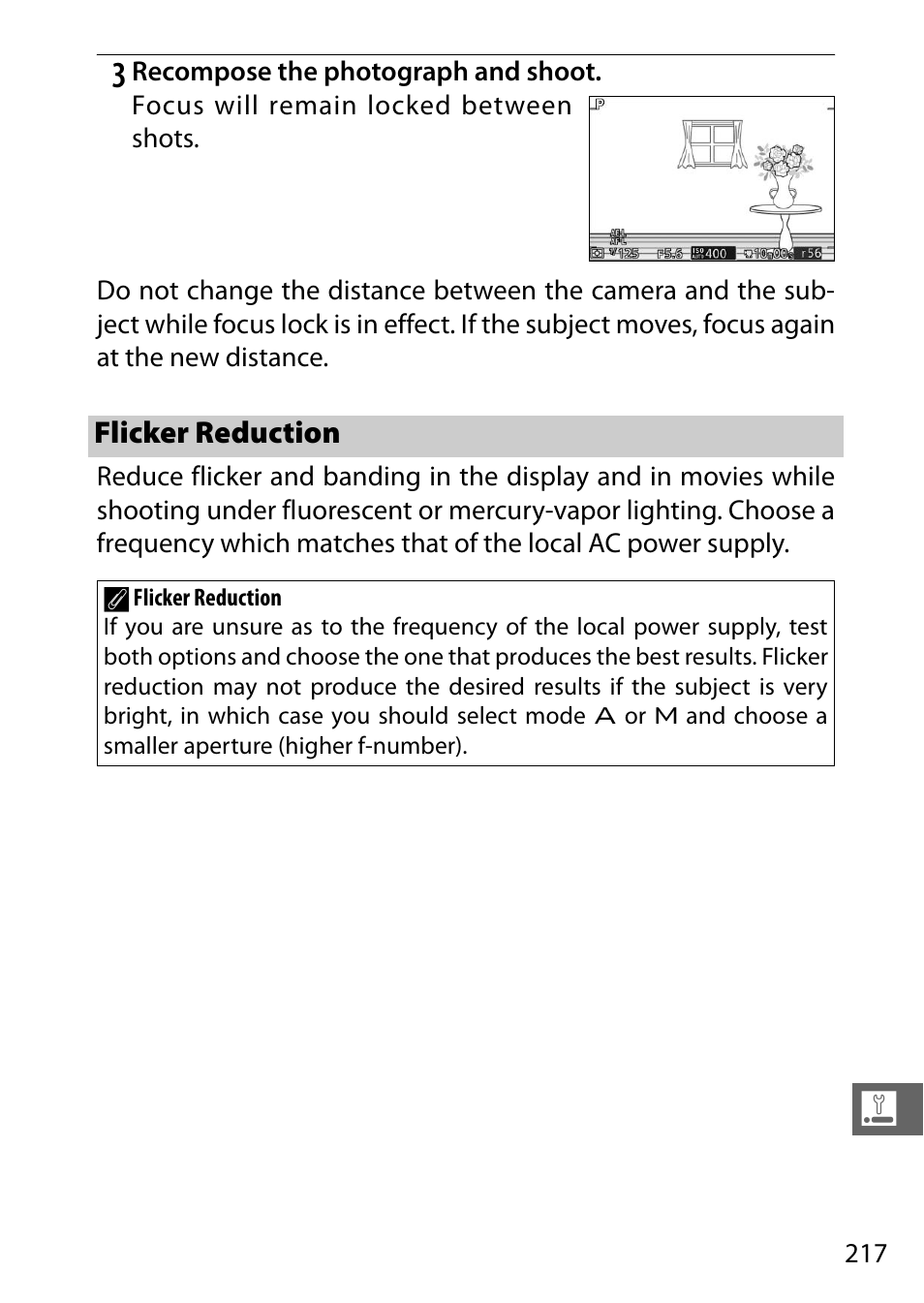 Flicker reduction | Nikon V3 User Manual | Page 241 / 296