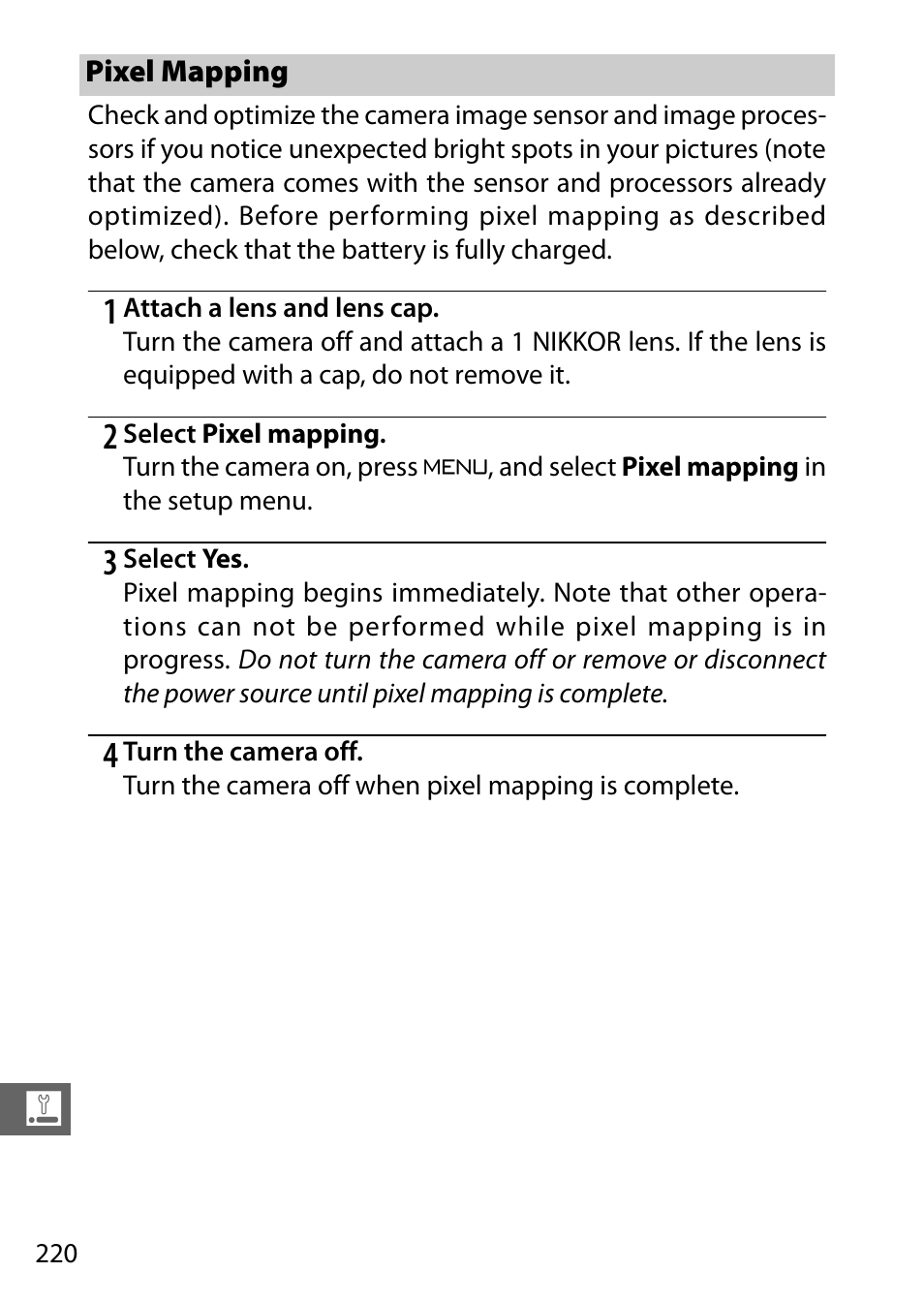 Pixel mapping | Nikon V3 User Manual | Page 244 / 296