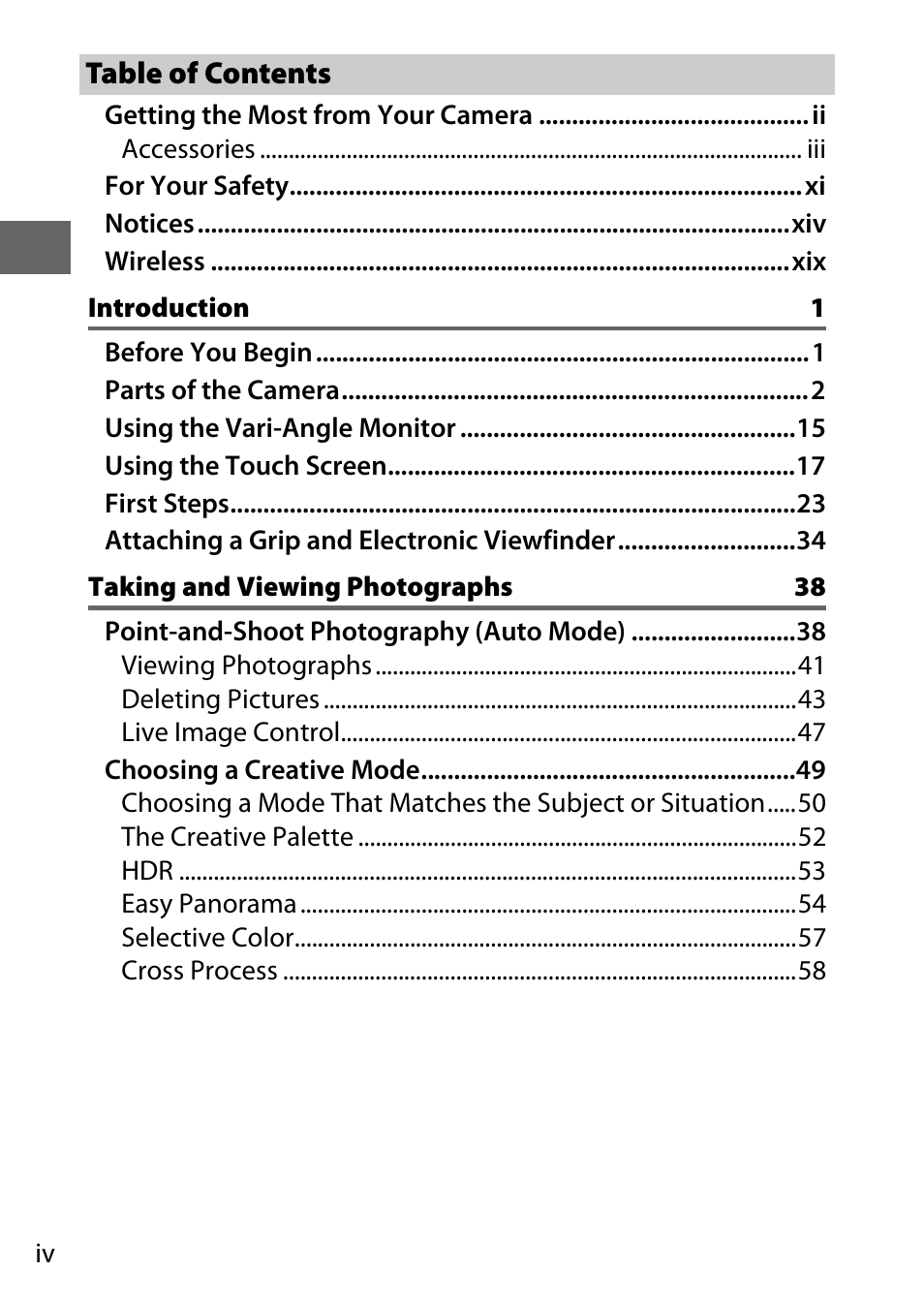 Nikon V3 User Manual | Page 6 / 296