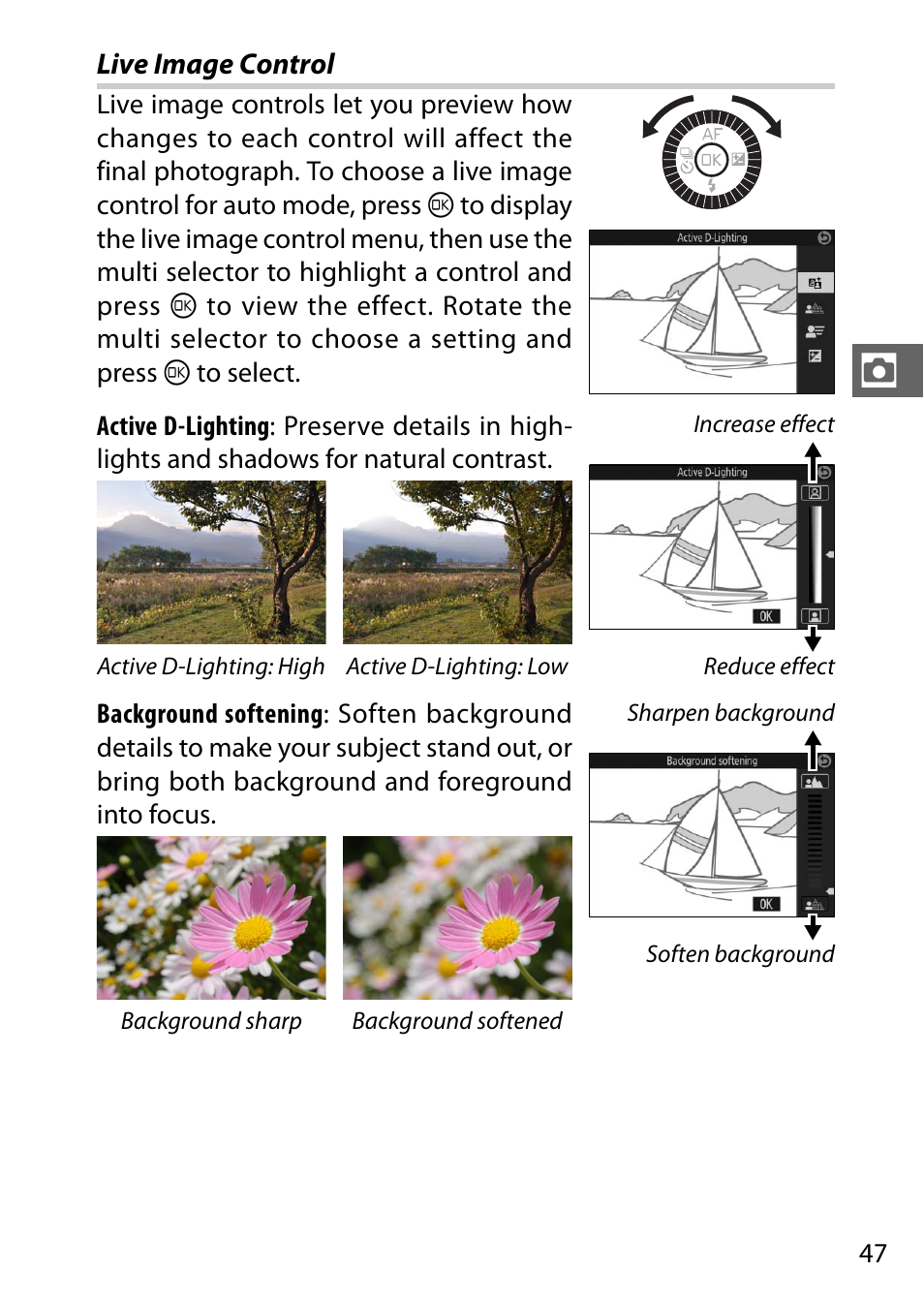 Live image control | Nikon V3 User Manual | Page 71 / 296