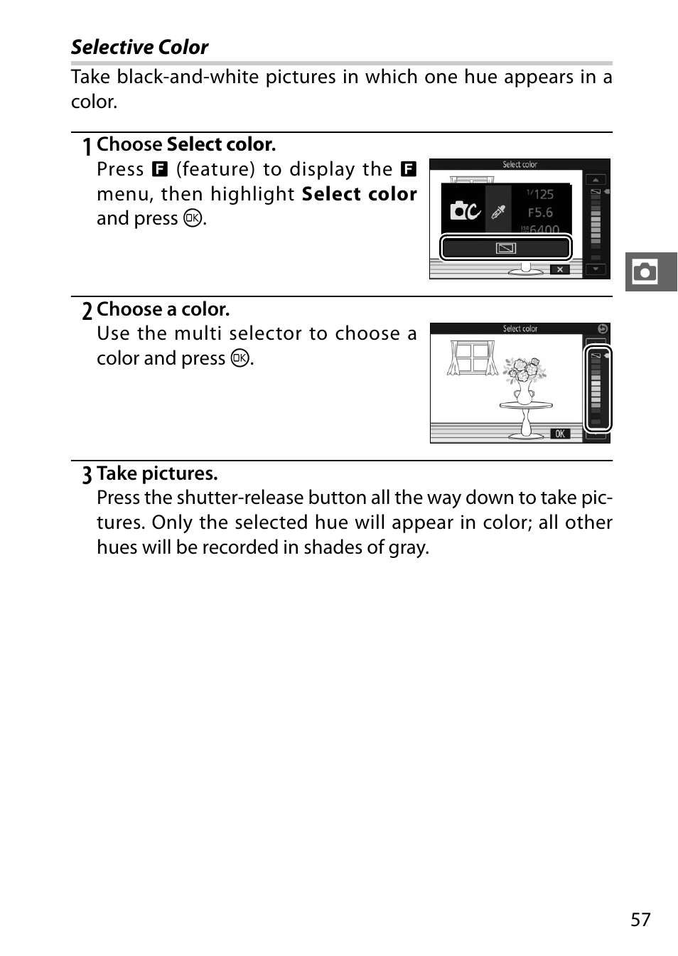 Selective color | Nikon V3 User Manual | Page 81 / 296