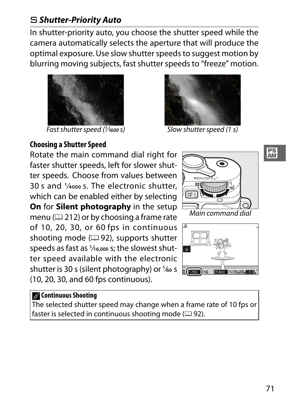S shutter-priority auto, U shutter-priority auto | Nikon V3 User Manual | Page 95 / 296