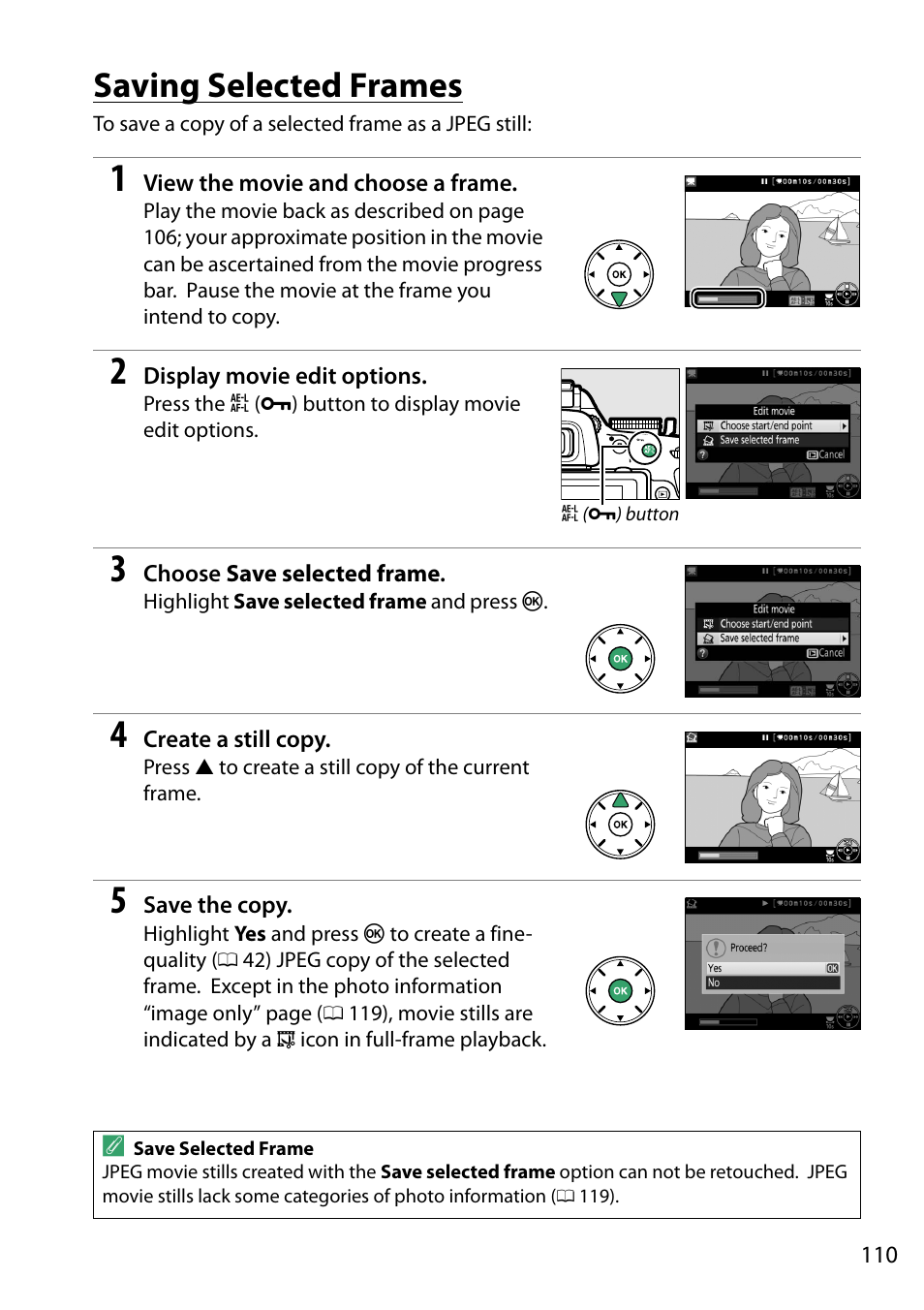 Saving selected frames | Nikon D5200 User Manual | Page 127 / 264