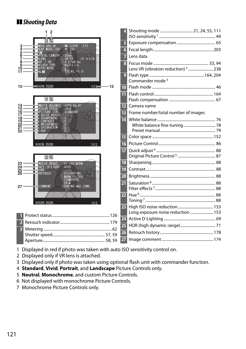 Shooting data | Nikon D5200 User Manual | Page 138 / 264