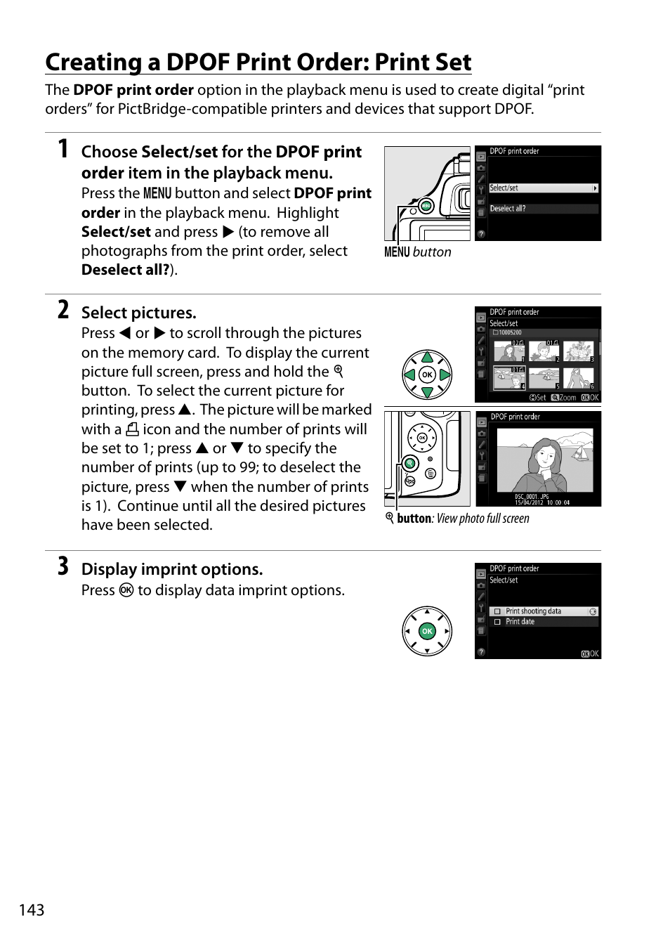 Creating a dpof print order: print set | Nikon D5200 User Manual | Page 160 / 264