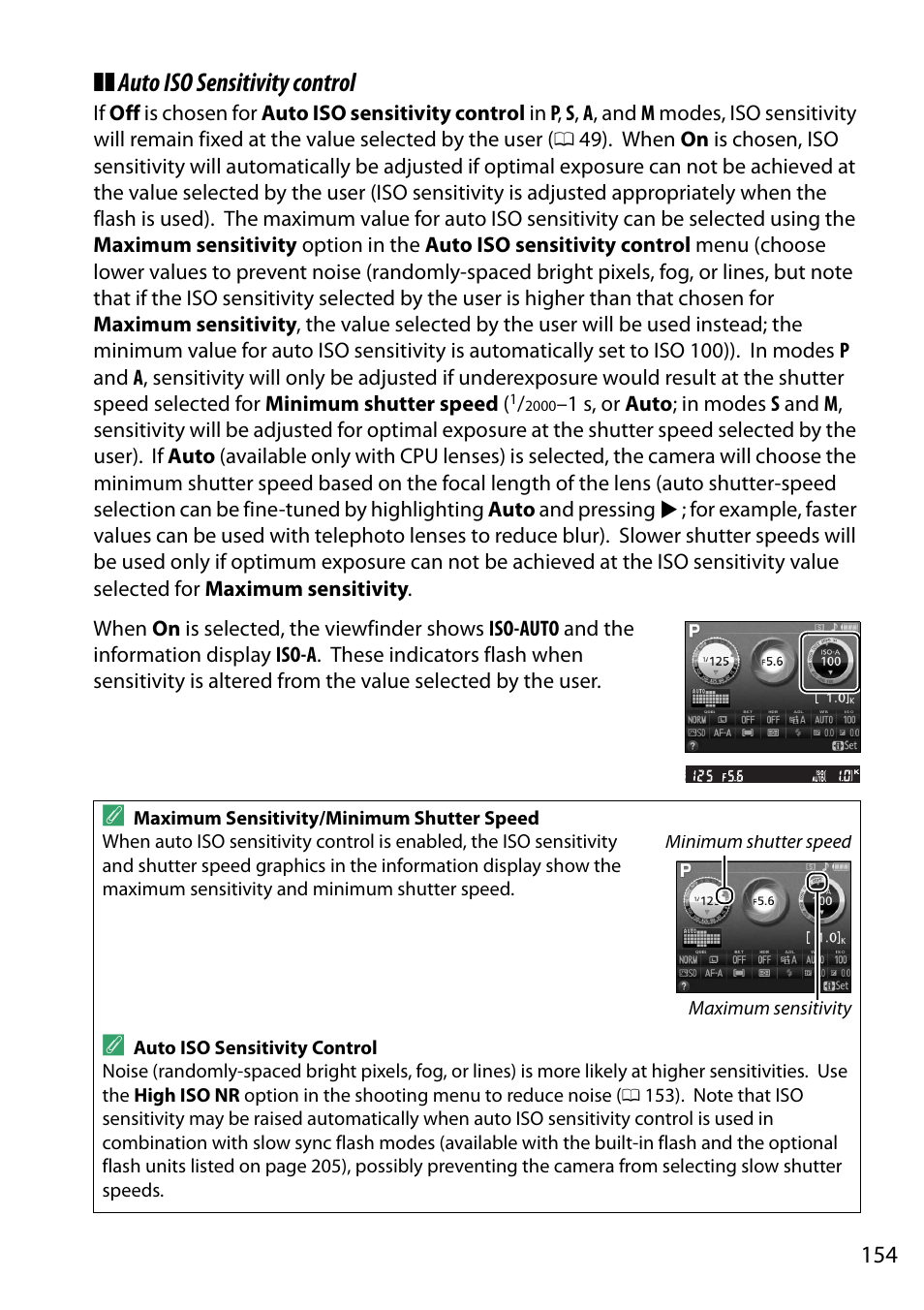 Auto iso sensitivity control | Nikon D5200 User Manual | Page 171 / 264