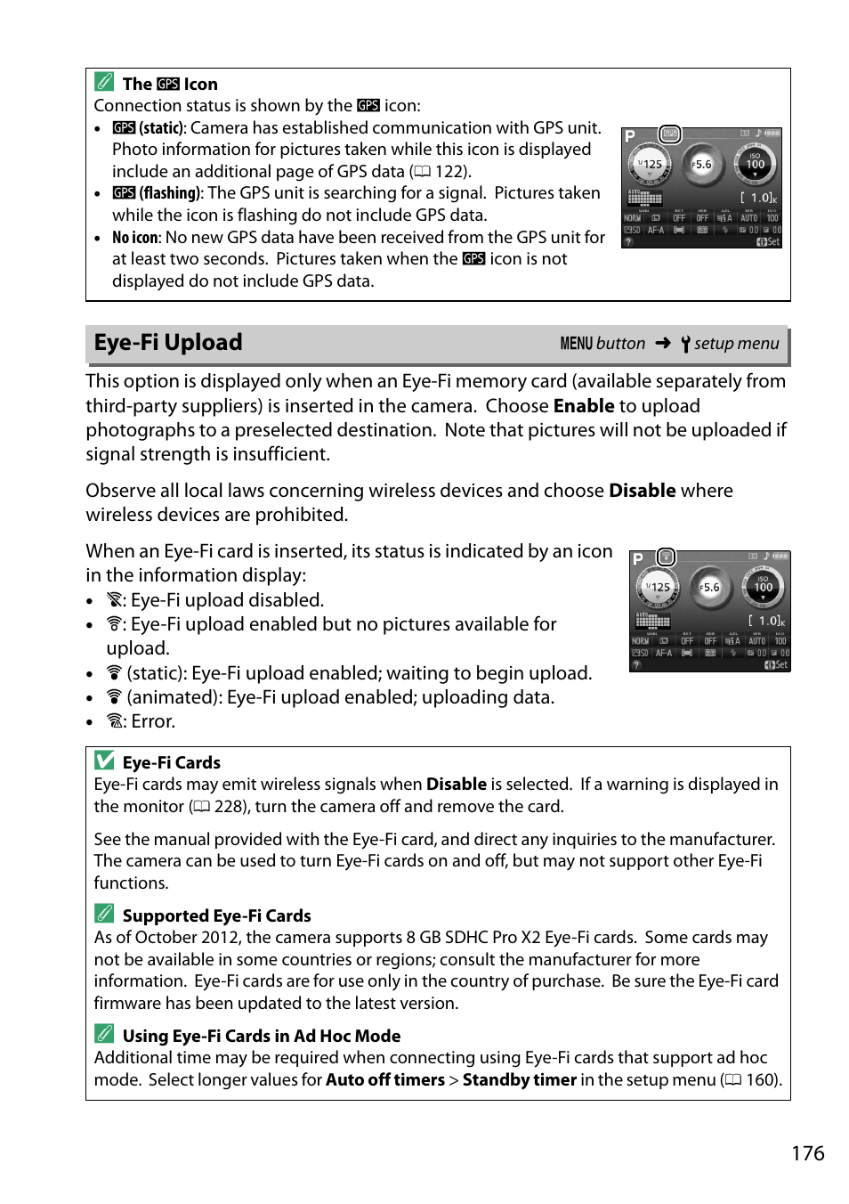 Eye-fi upload | Nikon D5200 User Manual | Page 193 / 264