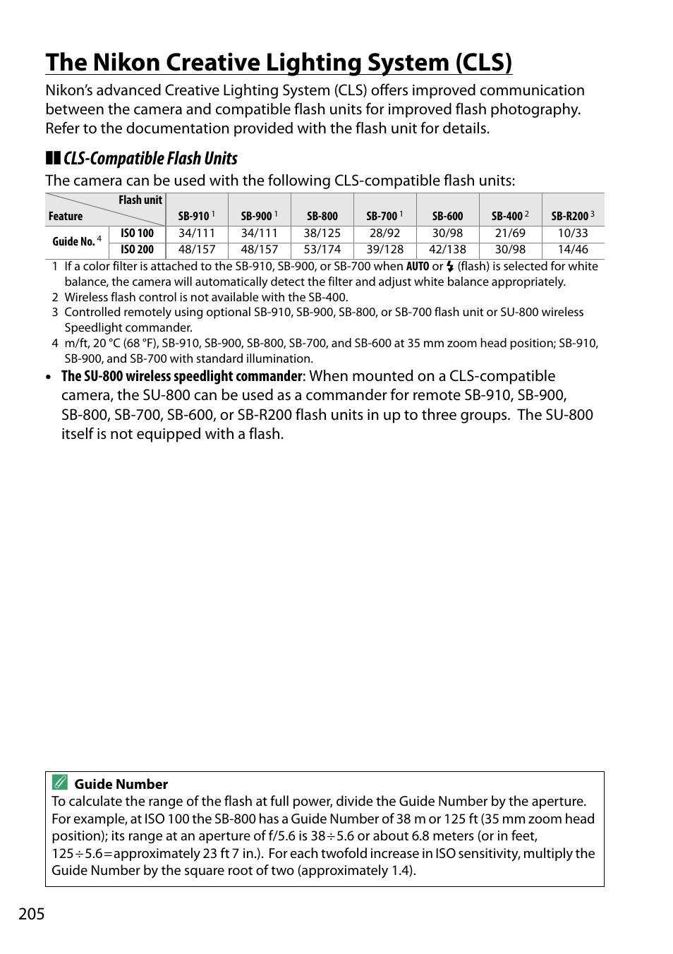 The nikon creative lighting system (cls), Cls-compatible flash units | Nikon D5200 User Manual | Page 222 / 264