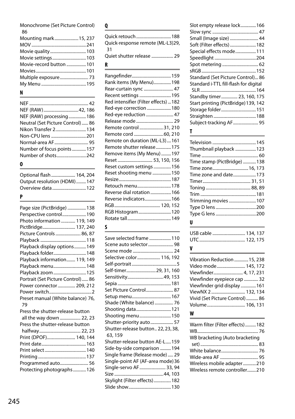 Nikon D5200 User Manual | Page 262 / 264