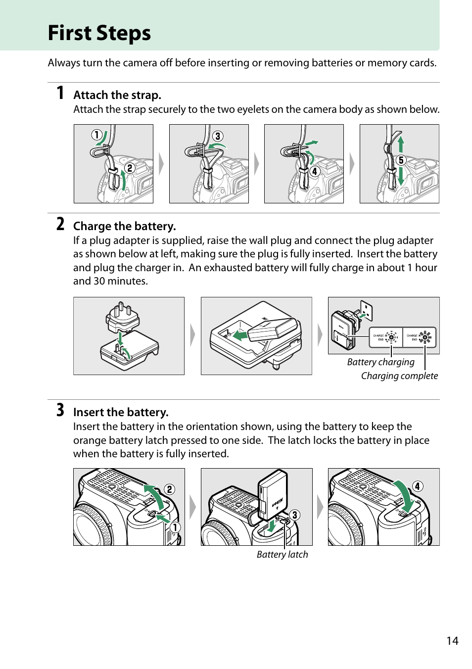 First steps | Nikon D5200 User Manual | Page 31 / 264