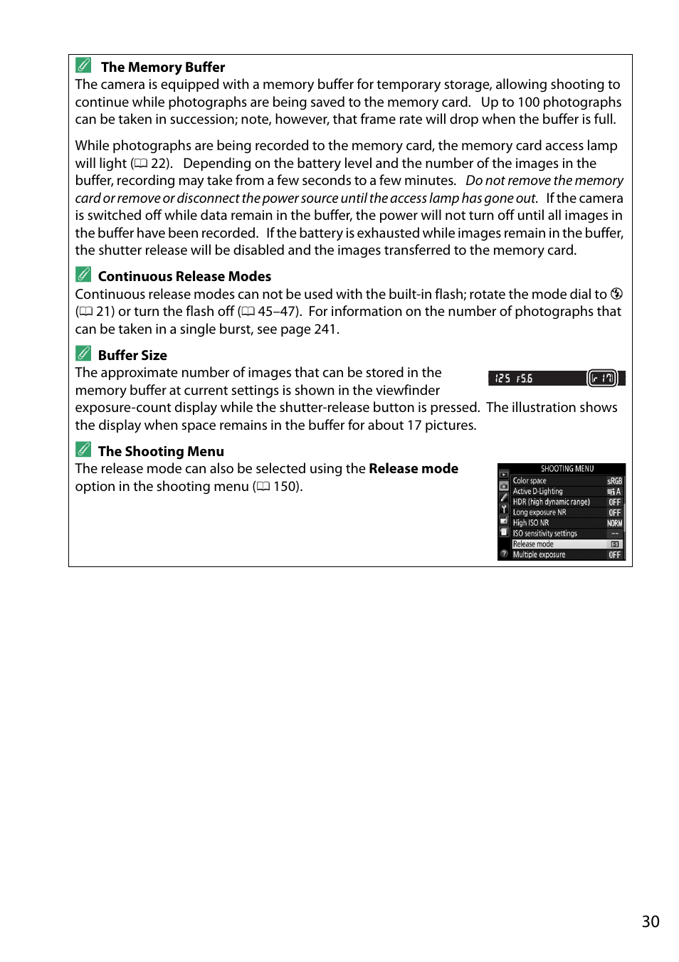 0 30) w | Nikon D5200 User Manual | Page 47 / 264