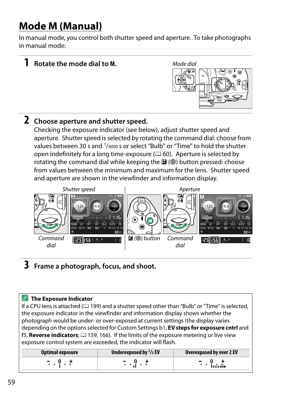 Mode m (manual) | Nikon D5200 User Manual | Page 76 / 264