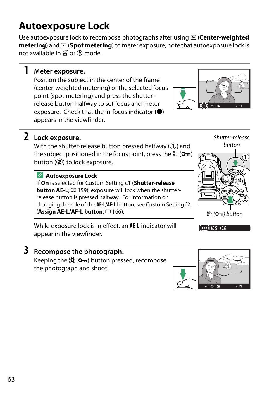 Autoexposure lock | Nikon D5200 User Manual | Page 80 / 264