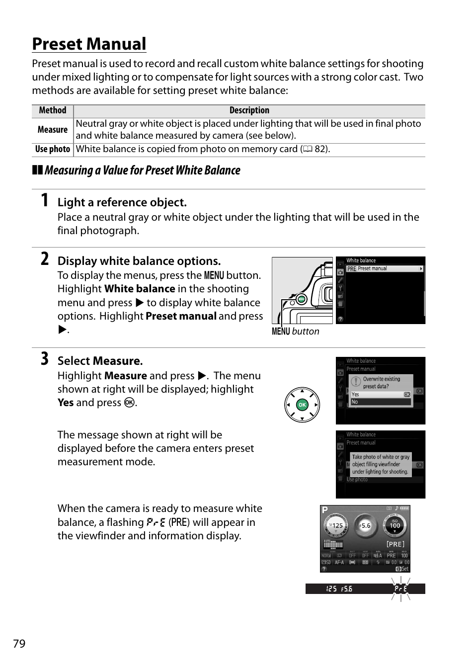 Preset manual | Nikon D5200 User Manual | Page 96 / 264