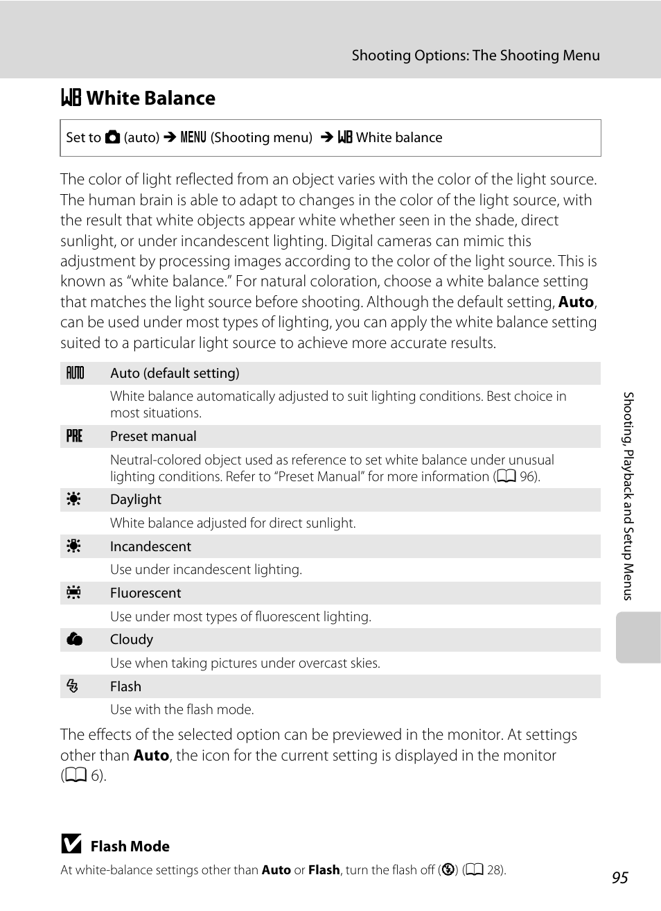 White balance, B white balance, A 95 | Nikon S220 - S225 User Manual | Page 107 / 164