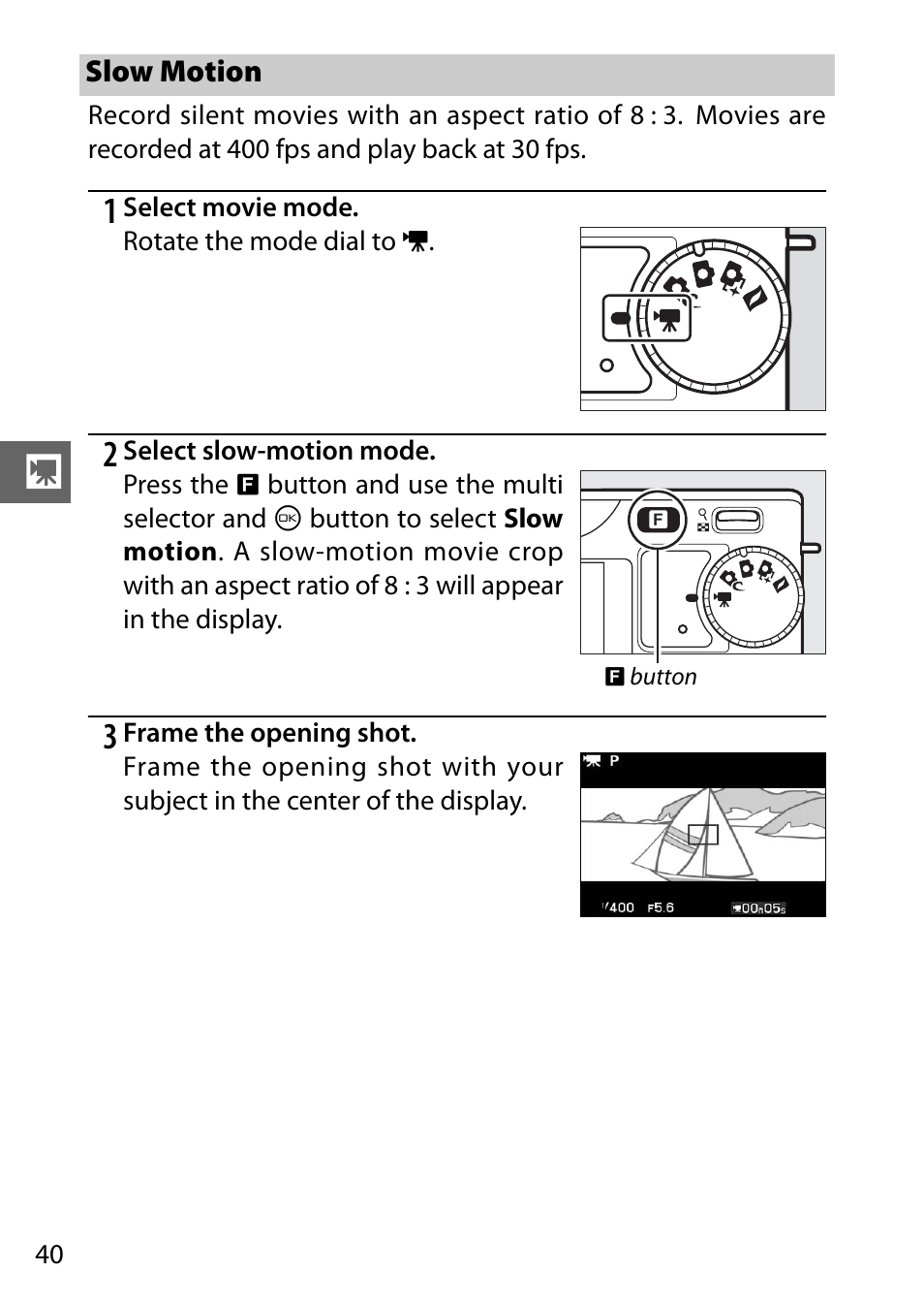 Slow motion | Nikon J2 User Manual | Page 42 / 96