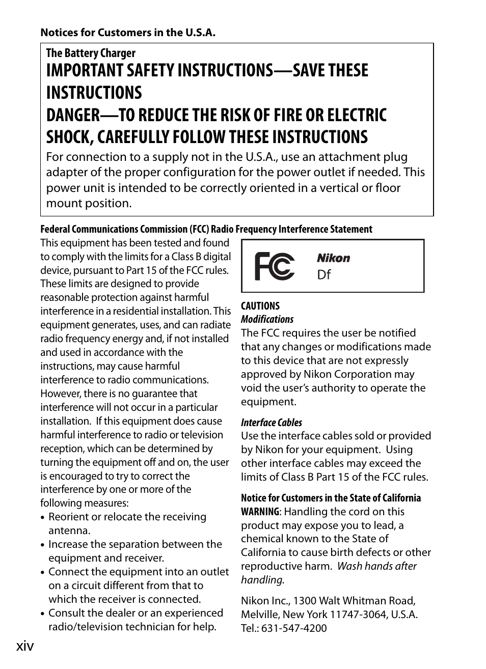 Nikon Df User Manual | Page 16 / 396