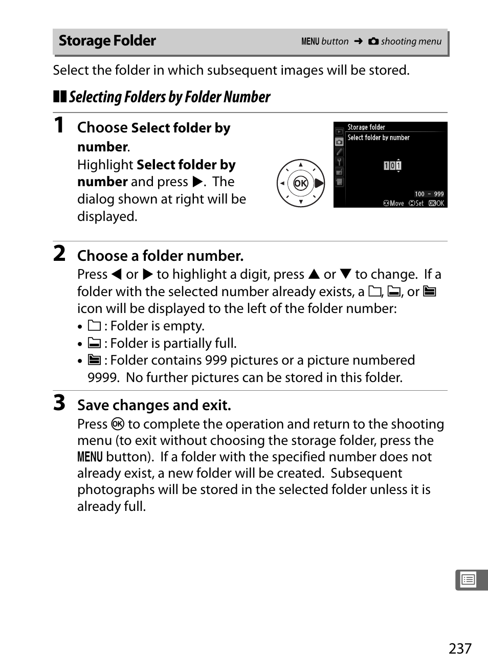 Storage folder | Nikon Df User Manual | Page 257 / 396
