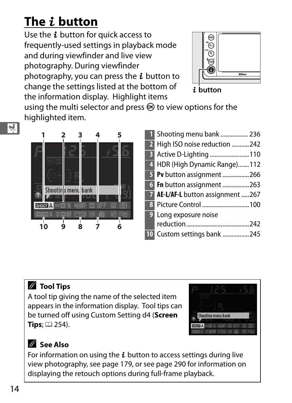 The p button | Nikon Df User Manual | Page 34 / 396