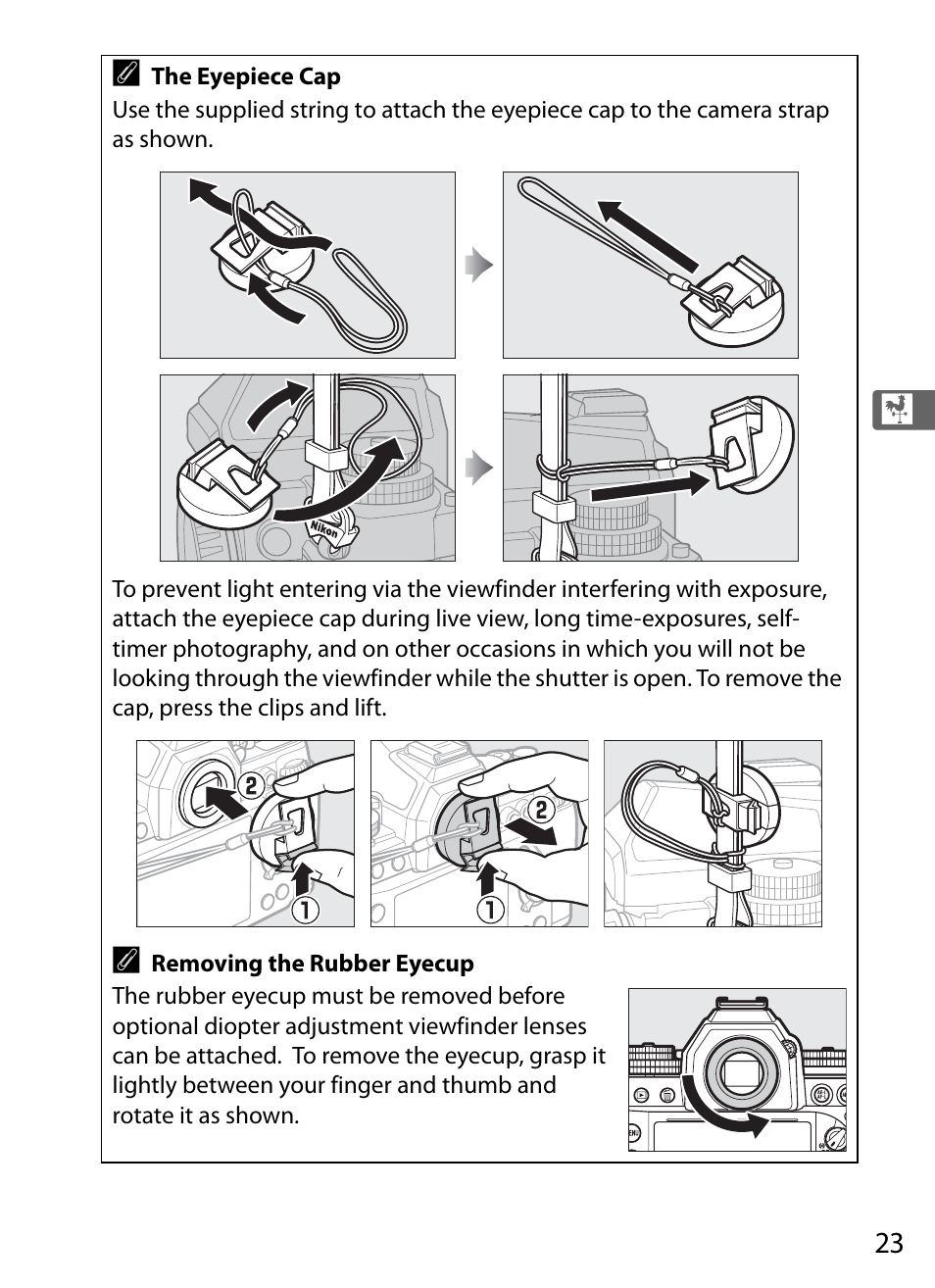 Cap (0 23), Cap (0 23 | Nikon Df User Manual | Page 43 / 396