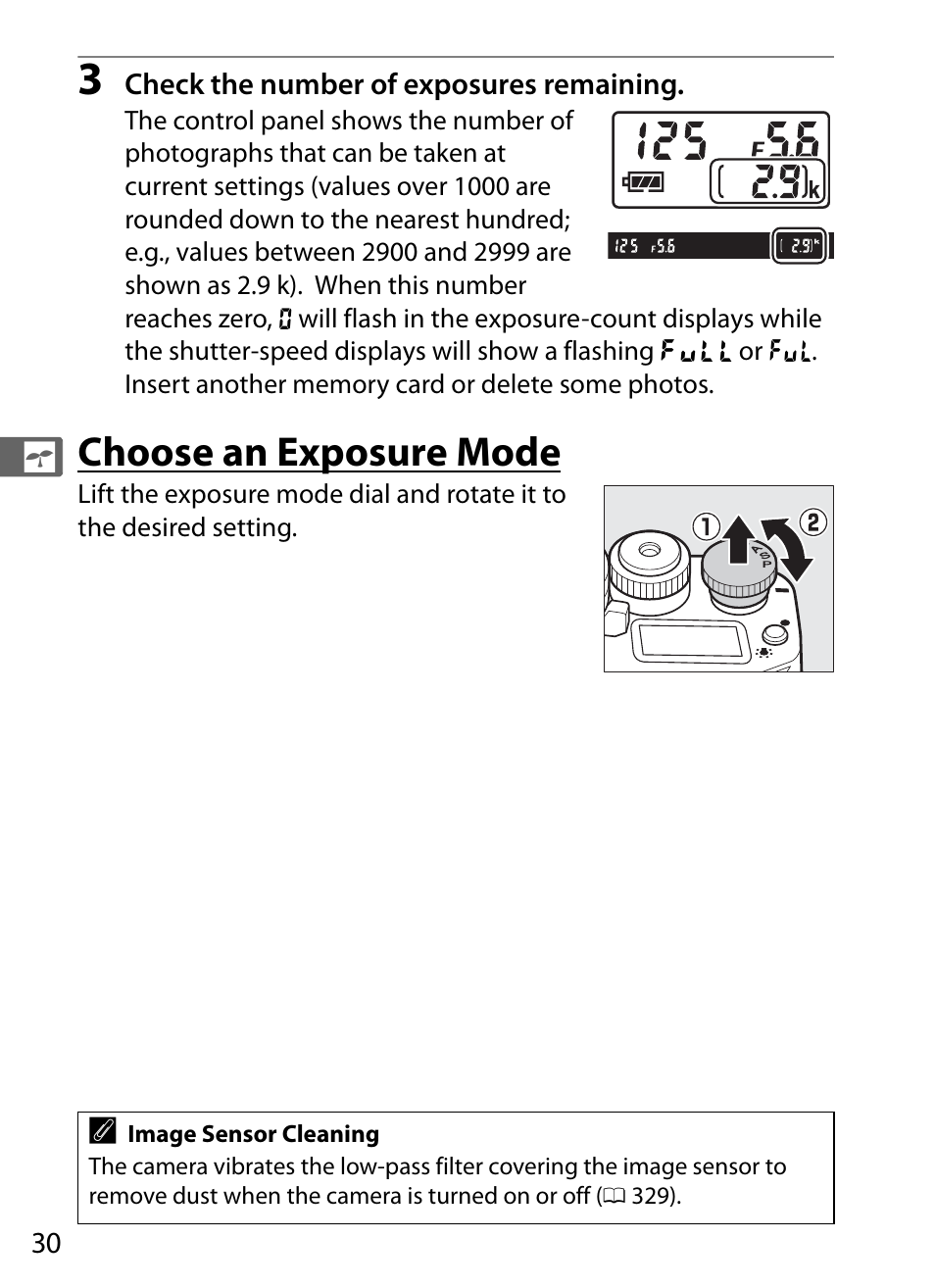 Choose an exposure mode | Nikon Df User Manual | Page 50 / 396