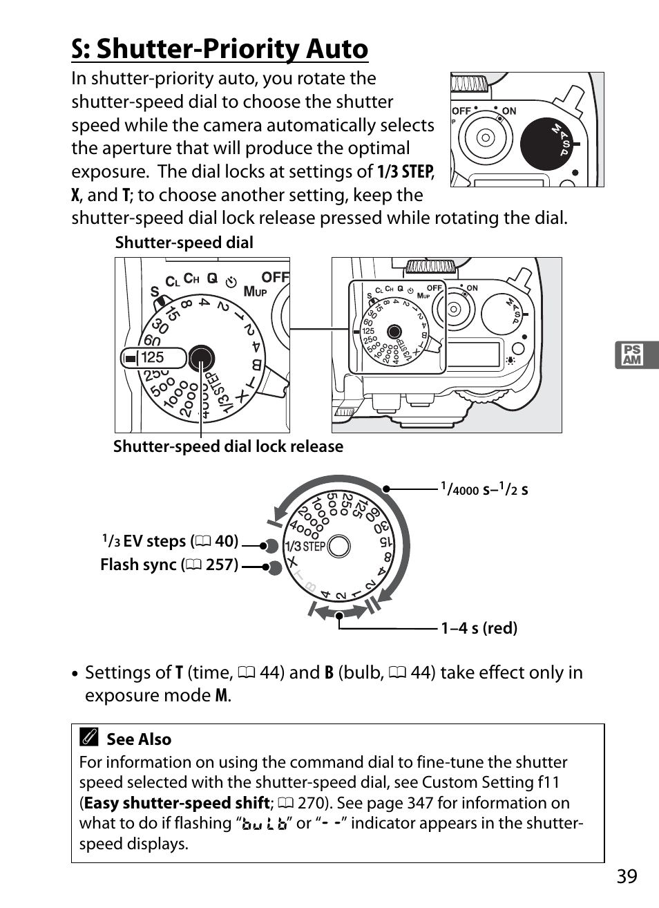 S: shutter-priority auto | Nikon Df User Manual | Page 59 / 396