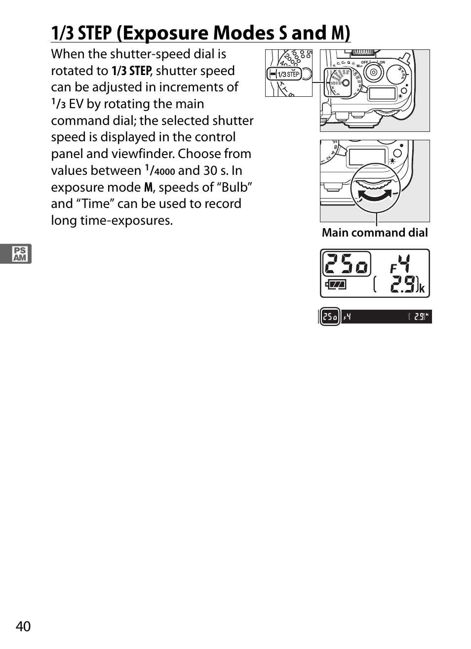 1/3 step (exposure modes s and m) | Nikon Df User Manual | Page 60 / 396