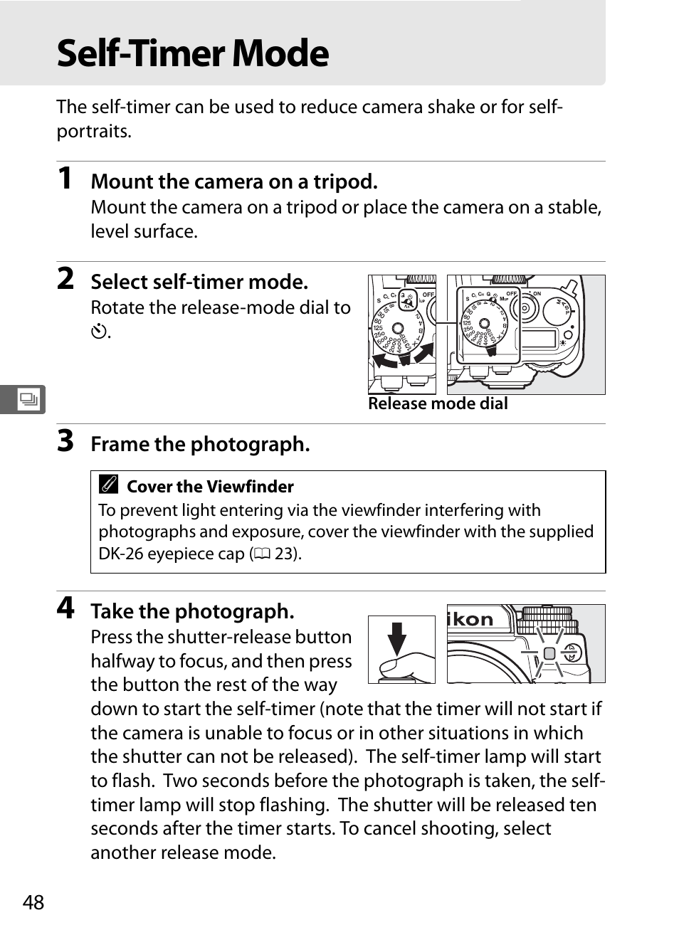 Self-timer mode | Nikon Df User Manual | Page 68 / 396