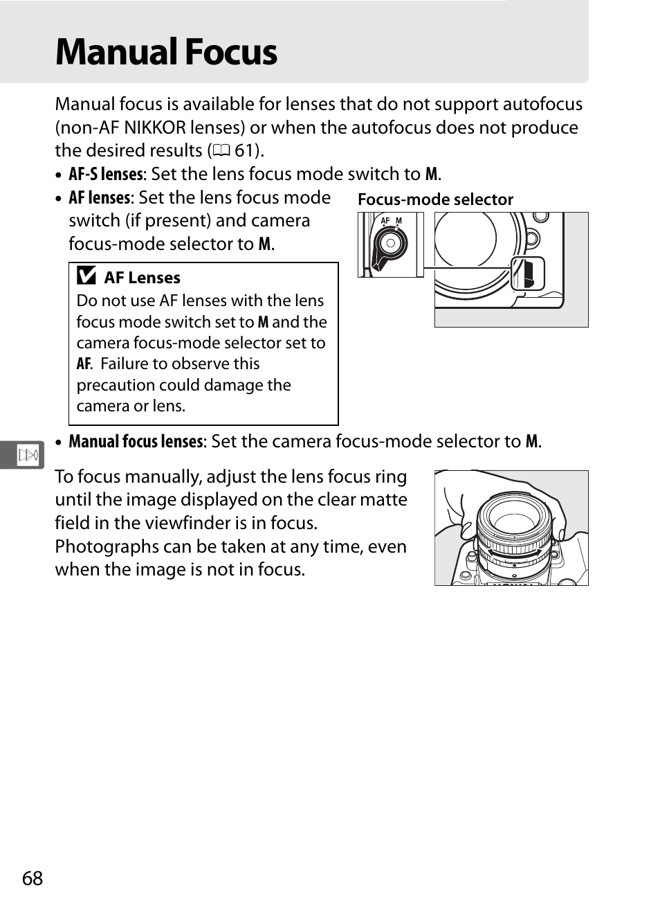 Manual focus | Nikon Df User Manual | Page 88 / 396