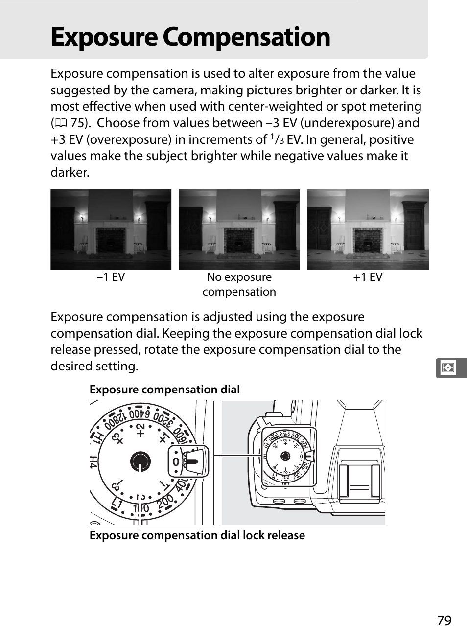 Exposure compensation | Nikon Df User Manual | Page 99 / 396