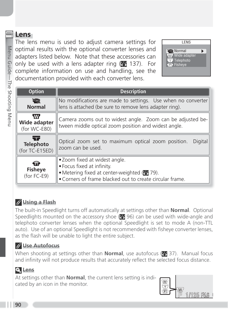 Lens, F5.6 | Nikon 8700 User Manual | Page 100 / 164