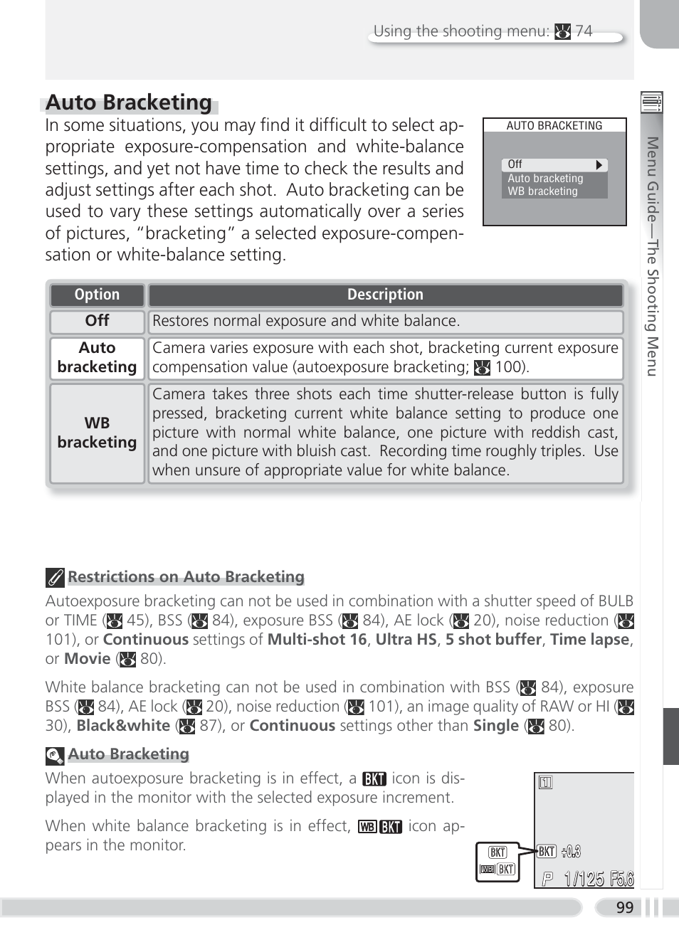 Auto bracketing, F5.6 | Nikon 8700 User Manual | Page 109 / 164