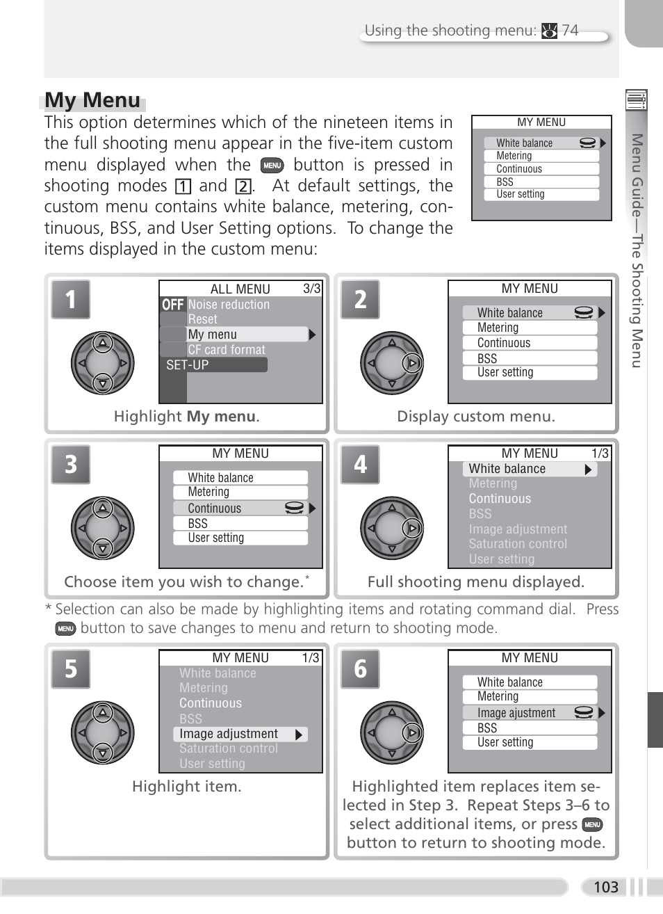 My menu | Nikon 8700 User Manual | Page 113 / 164