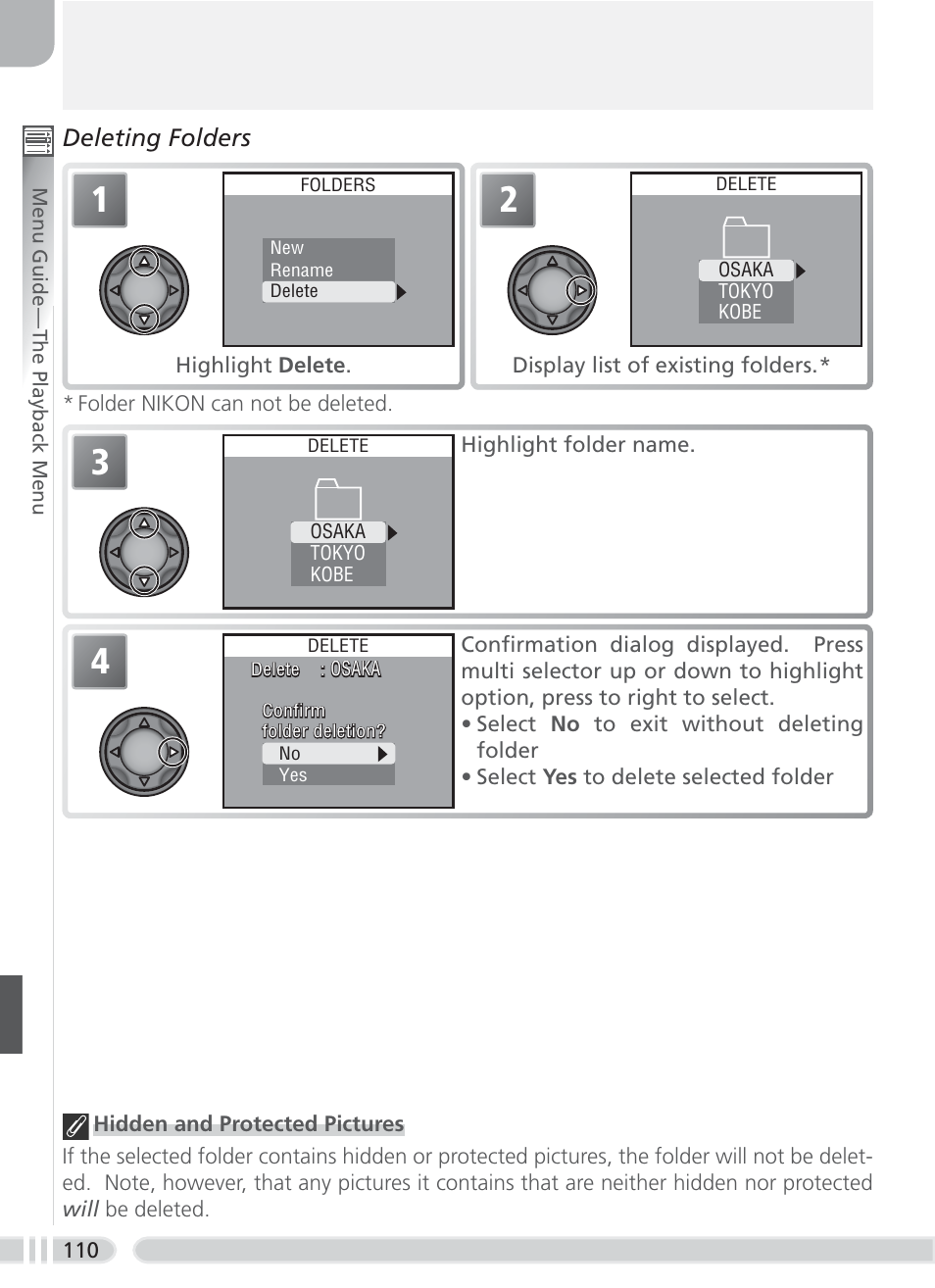 Deleting folders | Nikon 8700 User Manual | Page 120 / 164