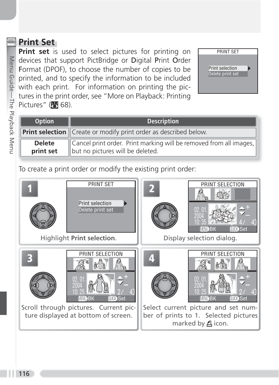 Print set | Nikon 8700 User Manual | Page 126 / 164