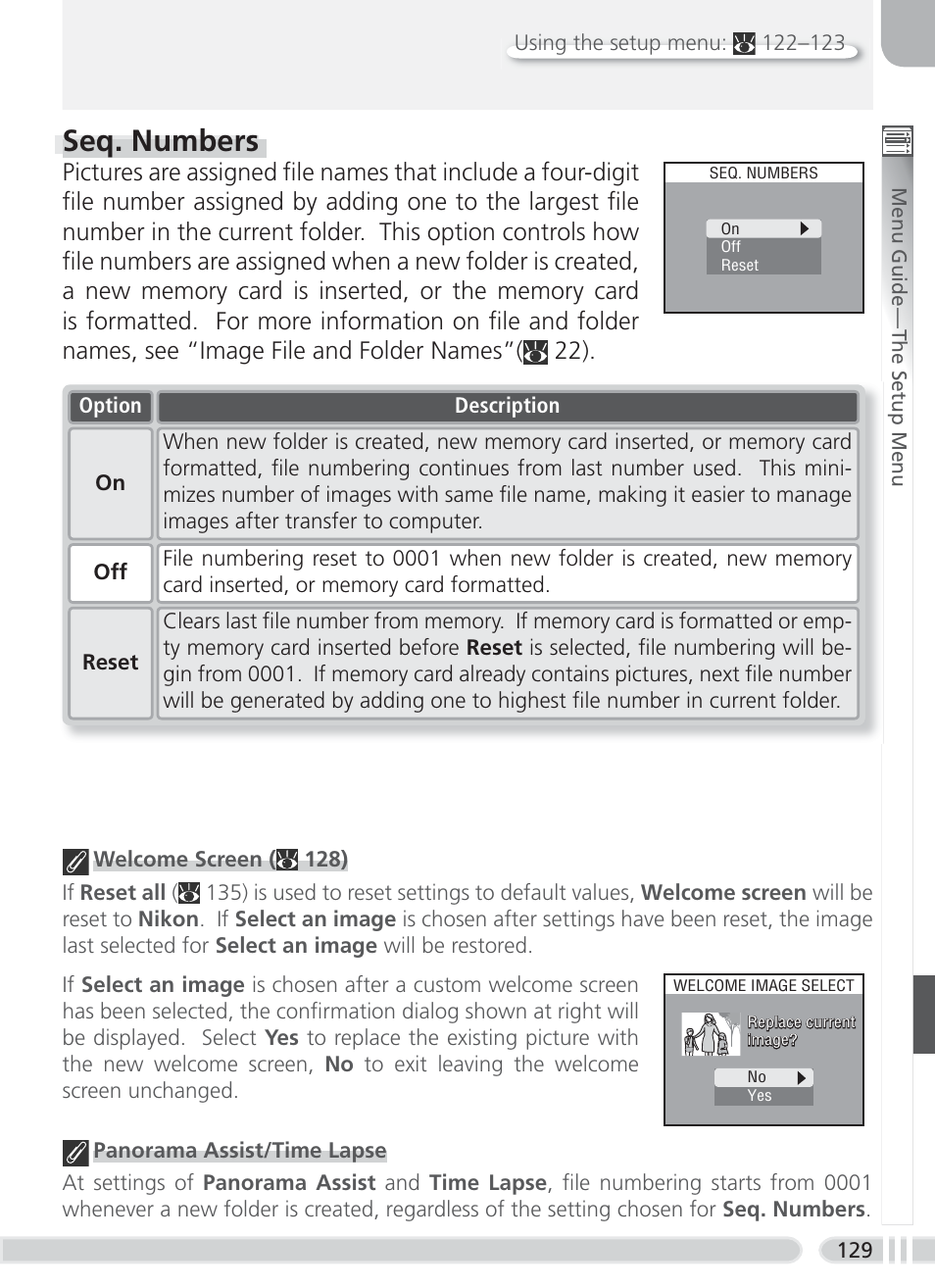 Seq. numbers | Nikon 8700 User Manual | Page 139 / 164