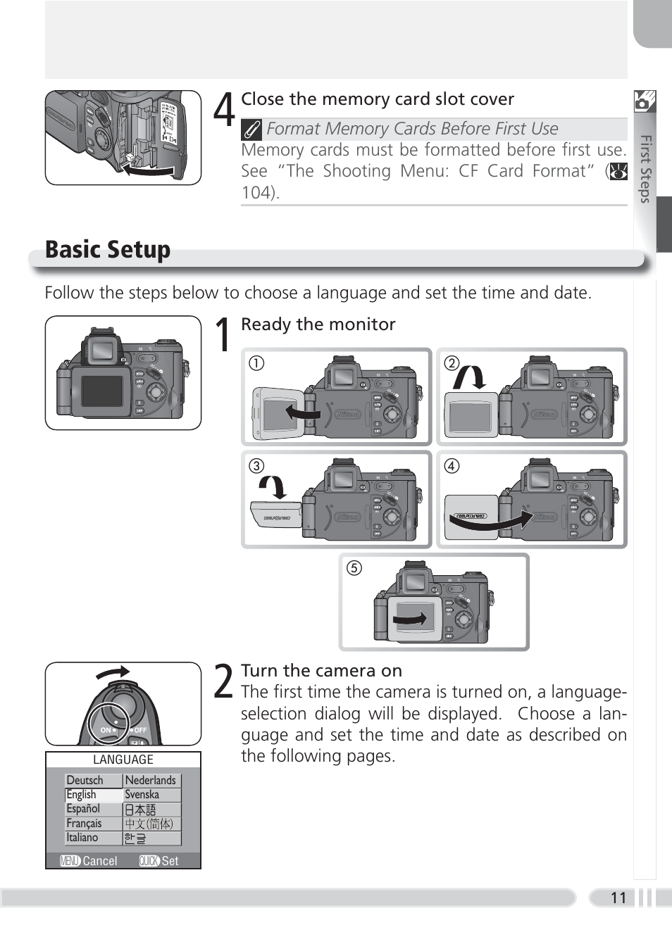 Basic setup | Nikon 8700 User Manual | Page 21 / 164