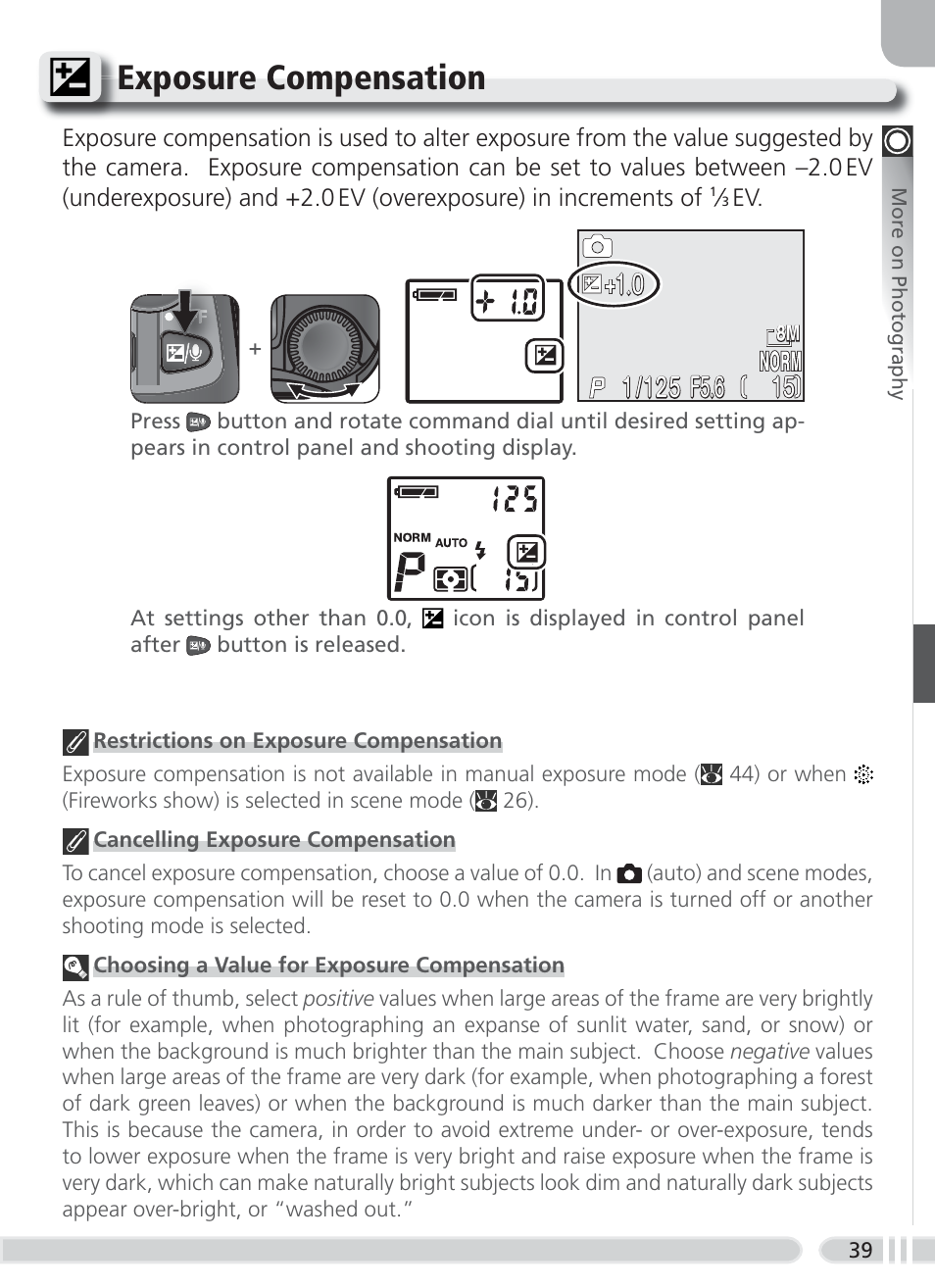 Exposure compensation, F5.6 | Nikon 8700 User Manual | Page 49 / 164