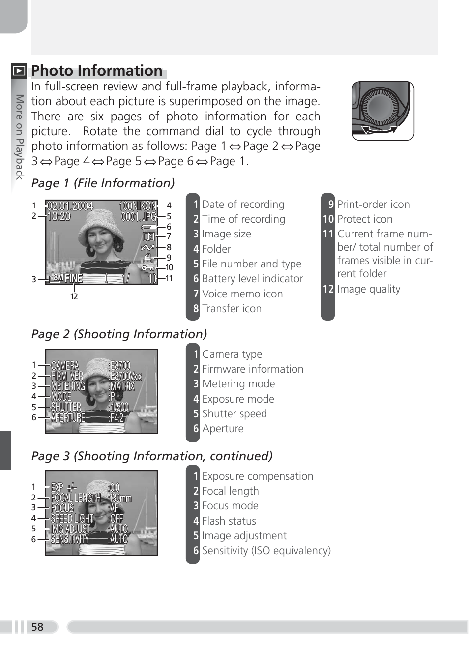 Photo information | Nikon 8700 User Manual | Page 68 / 164