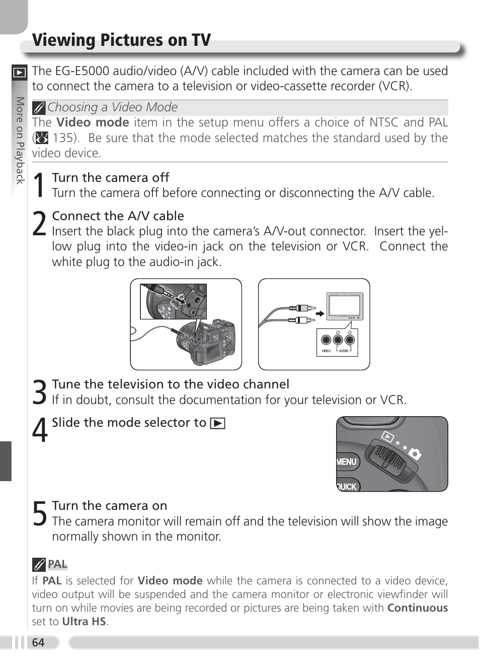 Viewing pictures on tv | Nikon 8700 User Manual | Page 74 / 164