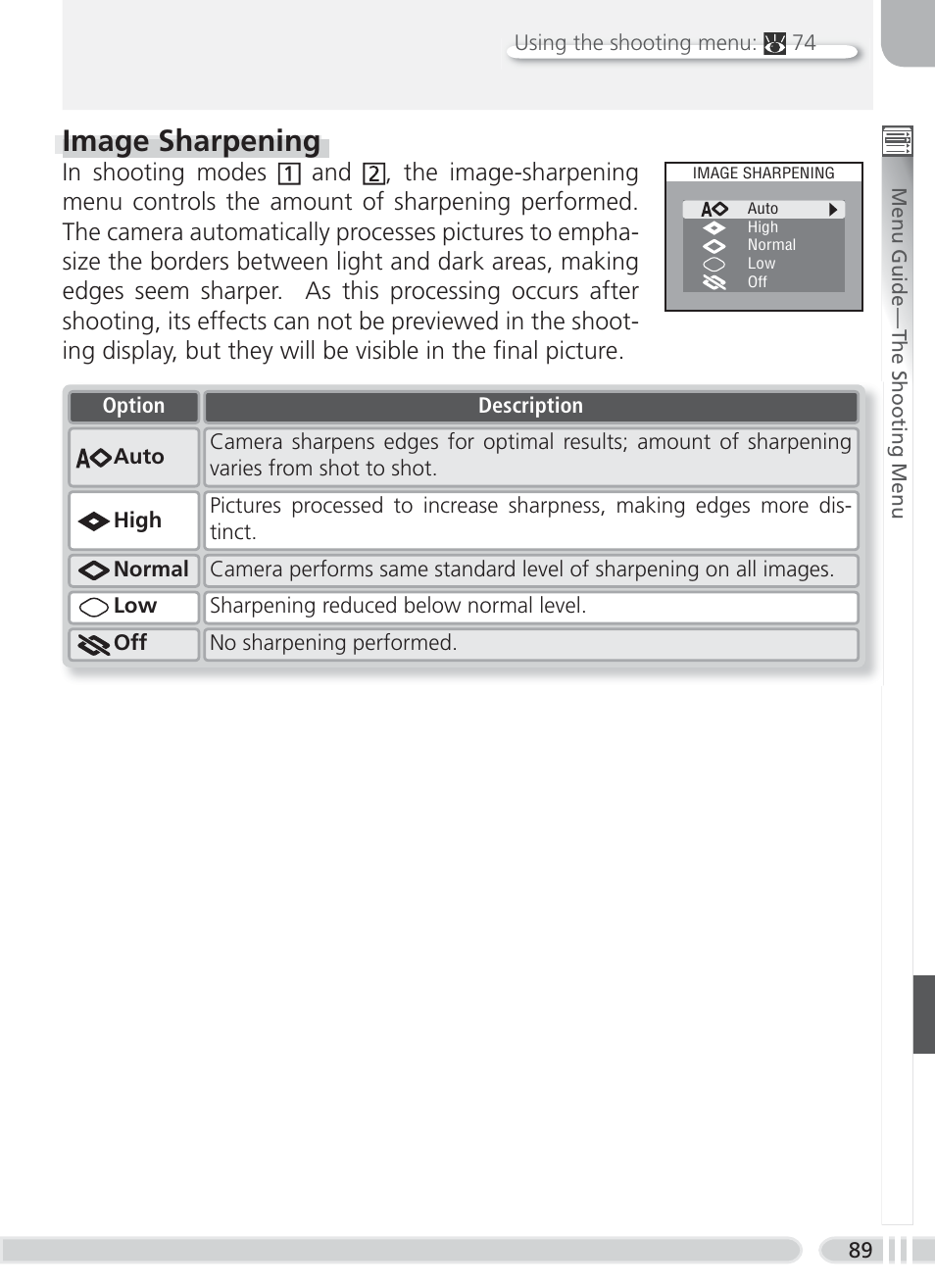 Image sharpening | Nikon 8700 User Manual | Page 99 / 164