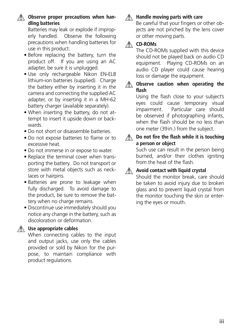 Nikon S3 User Manual | Page 5 / 110