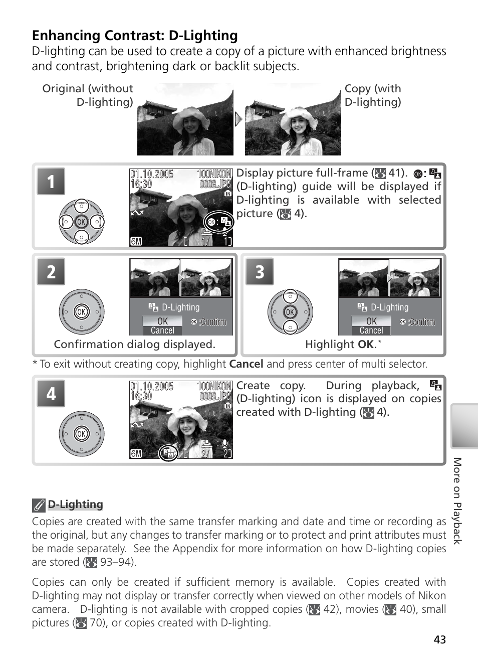 Enhancing contrast: d-lighting | Nikon S3 User Manual | Page 53 / 110