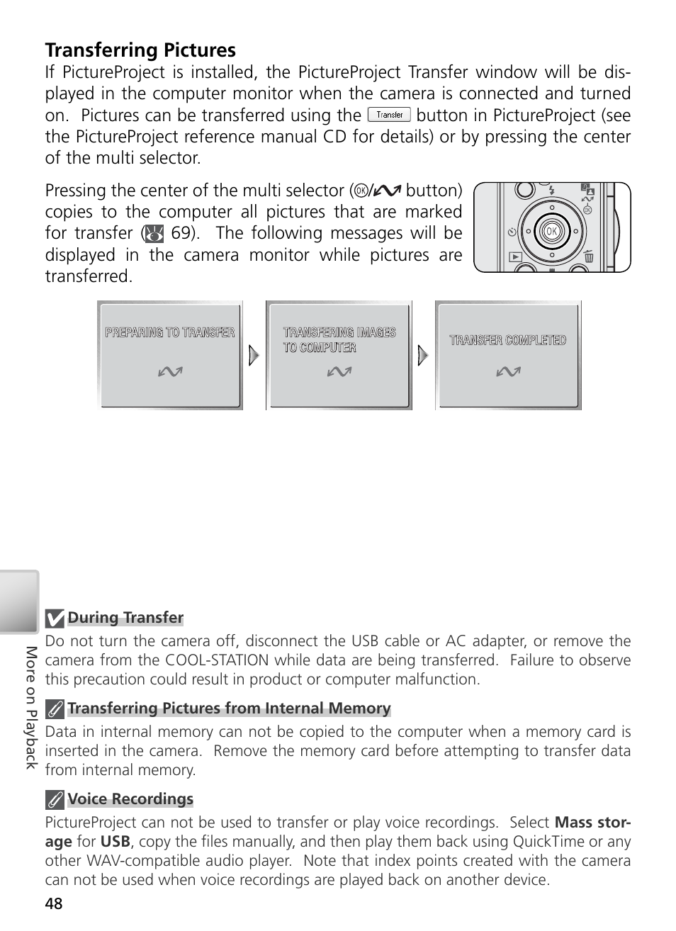 Transferring pictures | Nikon S3 User Manual | Page 58 / 110